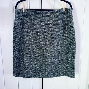 Talbots Tweed Skirt Navy Teal Khaki Tones Tweed Pencil Skirt Preppy Fall